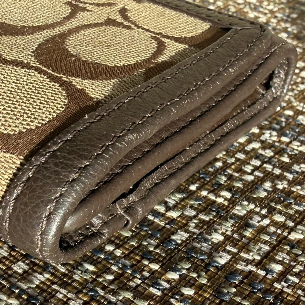 Coach Signature Brown and Tan Wallet